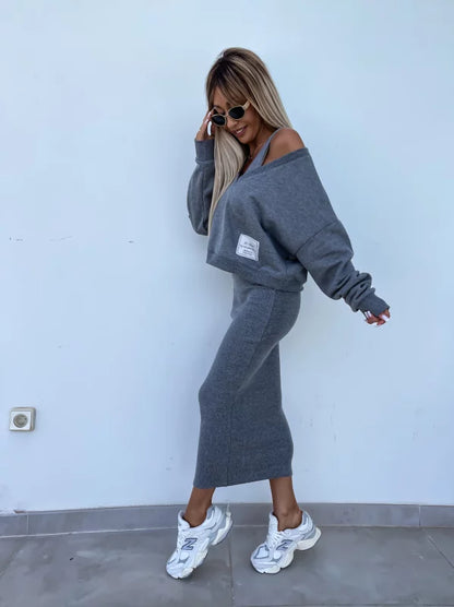 Tweedelige set met sweater en rok – Elettra