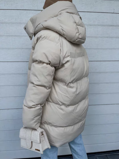 Warme gewatteerde winterjas dames met capuchon – Aurora