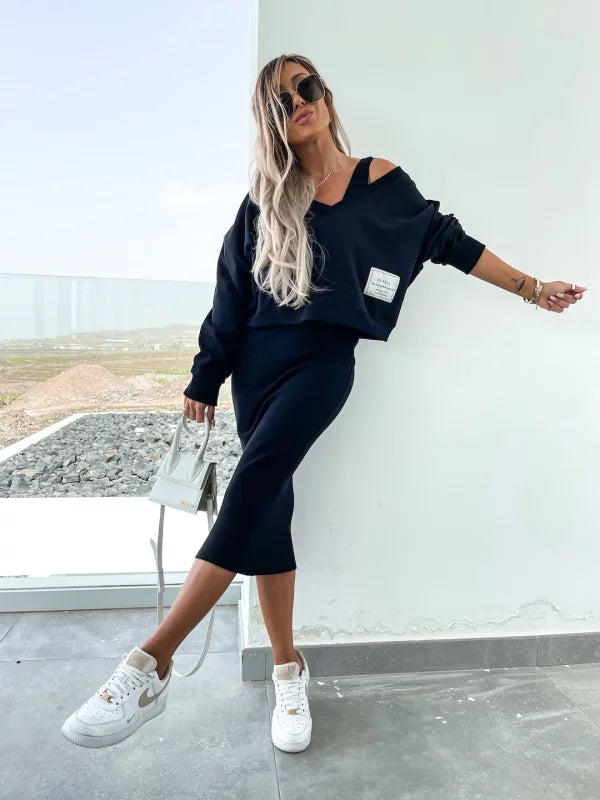 Tweedelige set met sweater en rok – Elettra