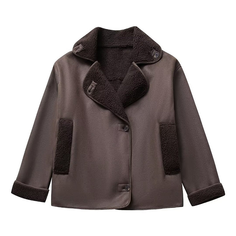 Suède Look Winterjas voor Dames met Fleece Voering – Marvella
