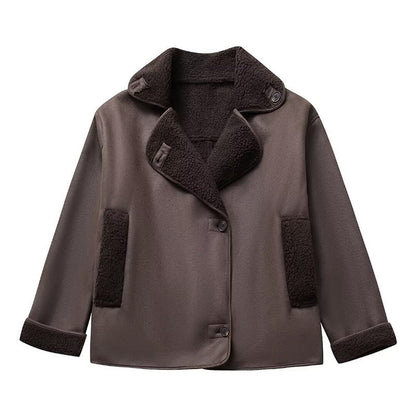 Suède Look Winterjas voor Dames met Fleece Voering – Marvella