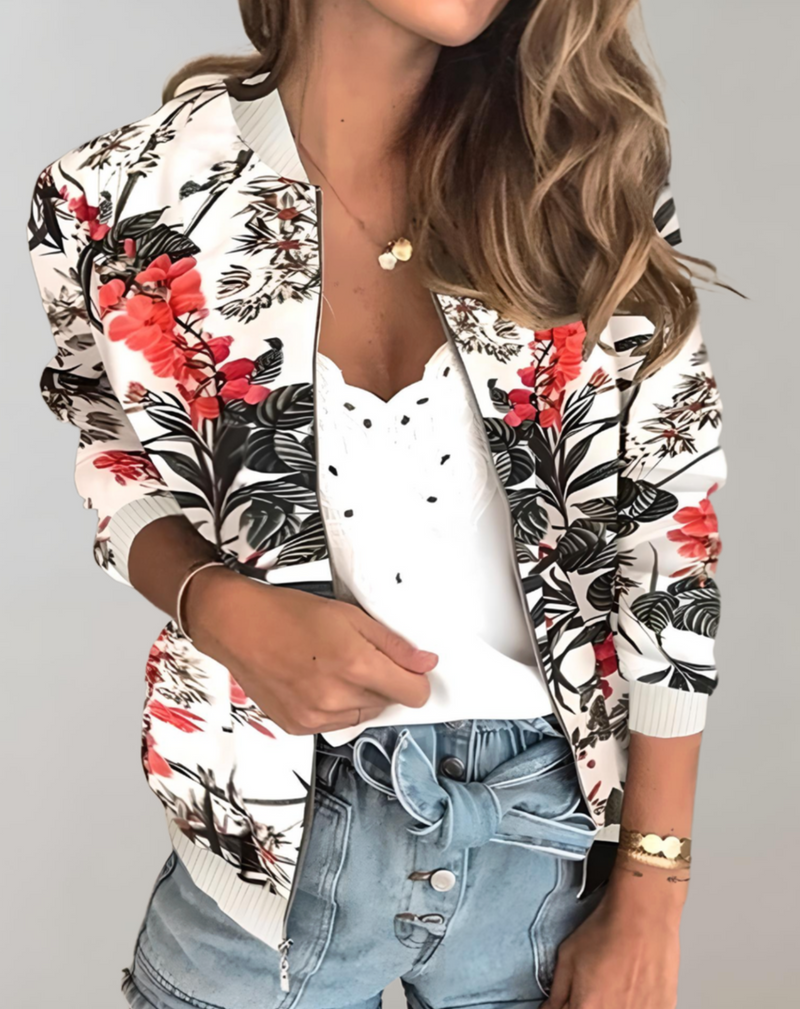 Bloemenprint bomberjack voor dames – Lotte
