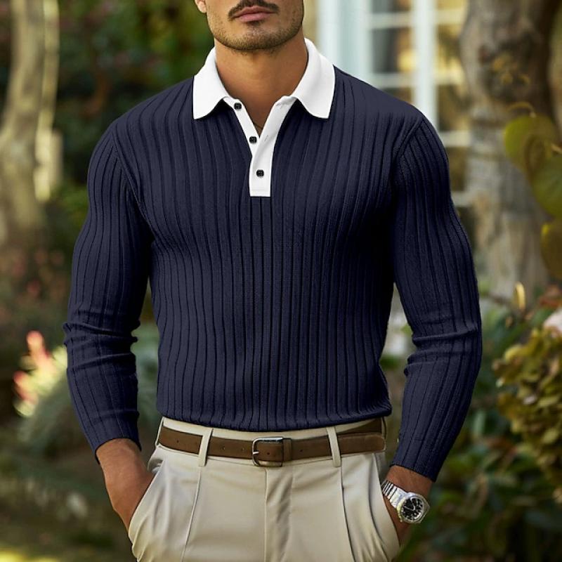 Heren Polo Slim Fit Colorblock Casual Kleding – Lucas