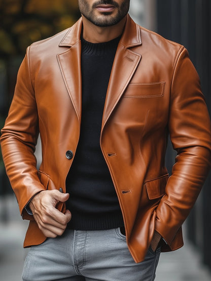 Leren Herenjas voor Tijdloze Stijl en Warmte – Anthony