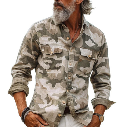 Camouflage Overhemd met Kraag Heren Casual - Dex