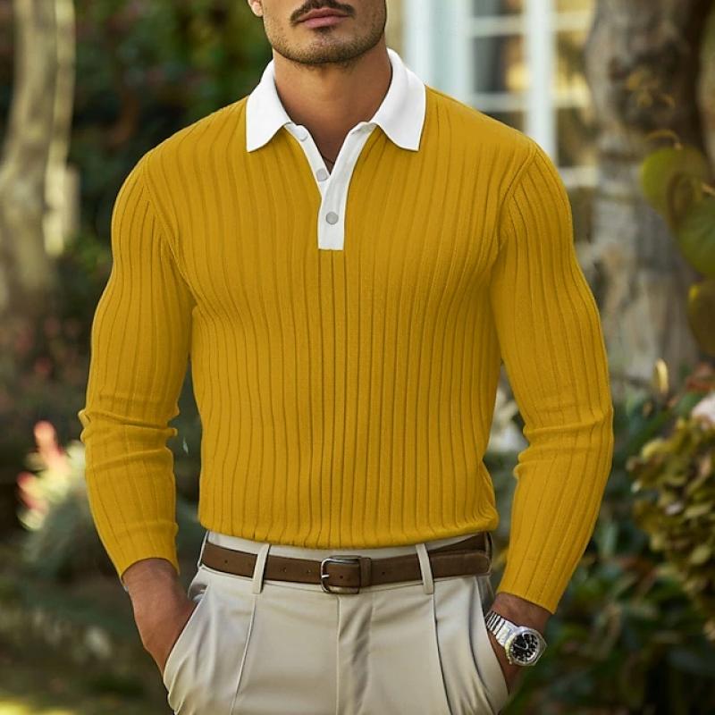 Heren Polo Slim Fit Colorblock Casual Kleding – Lucas