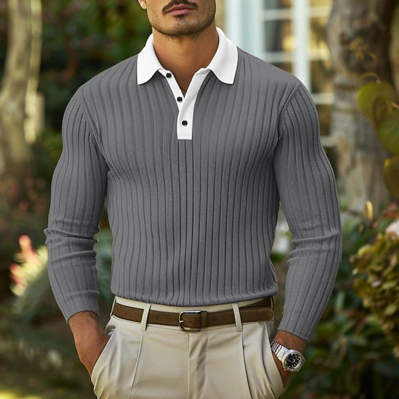 Heren Polo Slim Fit Colorblock Casual Kleding – Lucas