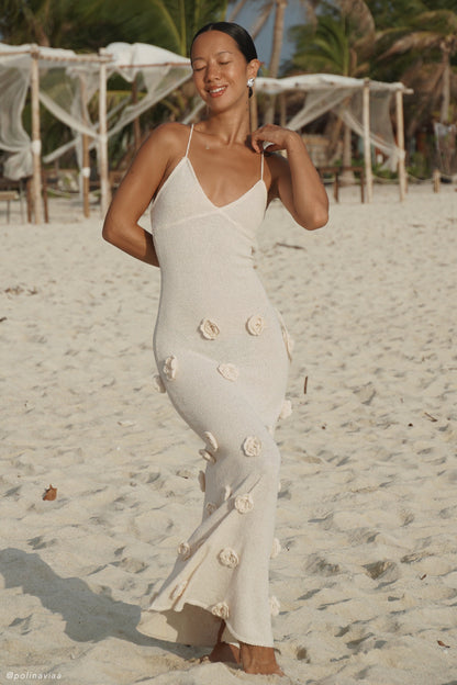 Maxi Jurk Breiwerk Elegante Pasvorm Zomerlook – Ravelle