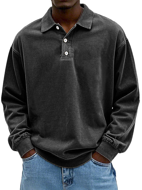 Heren polo lange mouw katoen casual stijl – Virellon