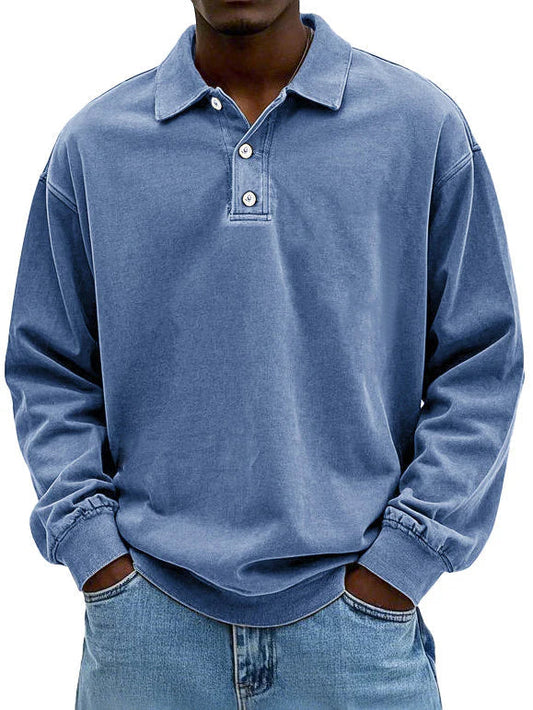 Heren polo lange mouw katoen casual stijl – Virellon