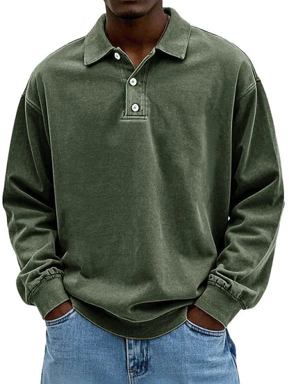Heren polo lange mouw katoen casual stijl – Virellon