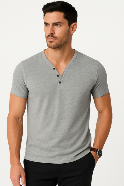 Casual heren T-shirt met V-hals en stretch – Joris