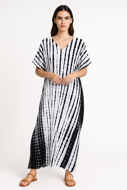 Gestreepte Losse Kaftan Jurk voor Dames – Nyvora