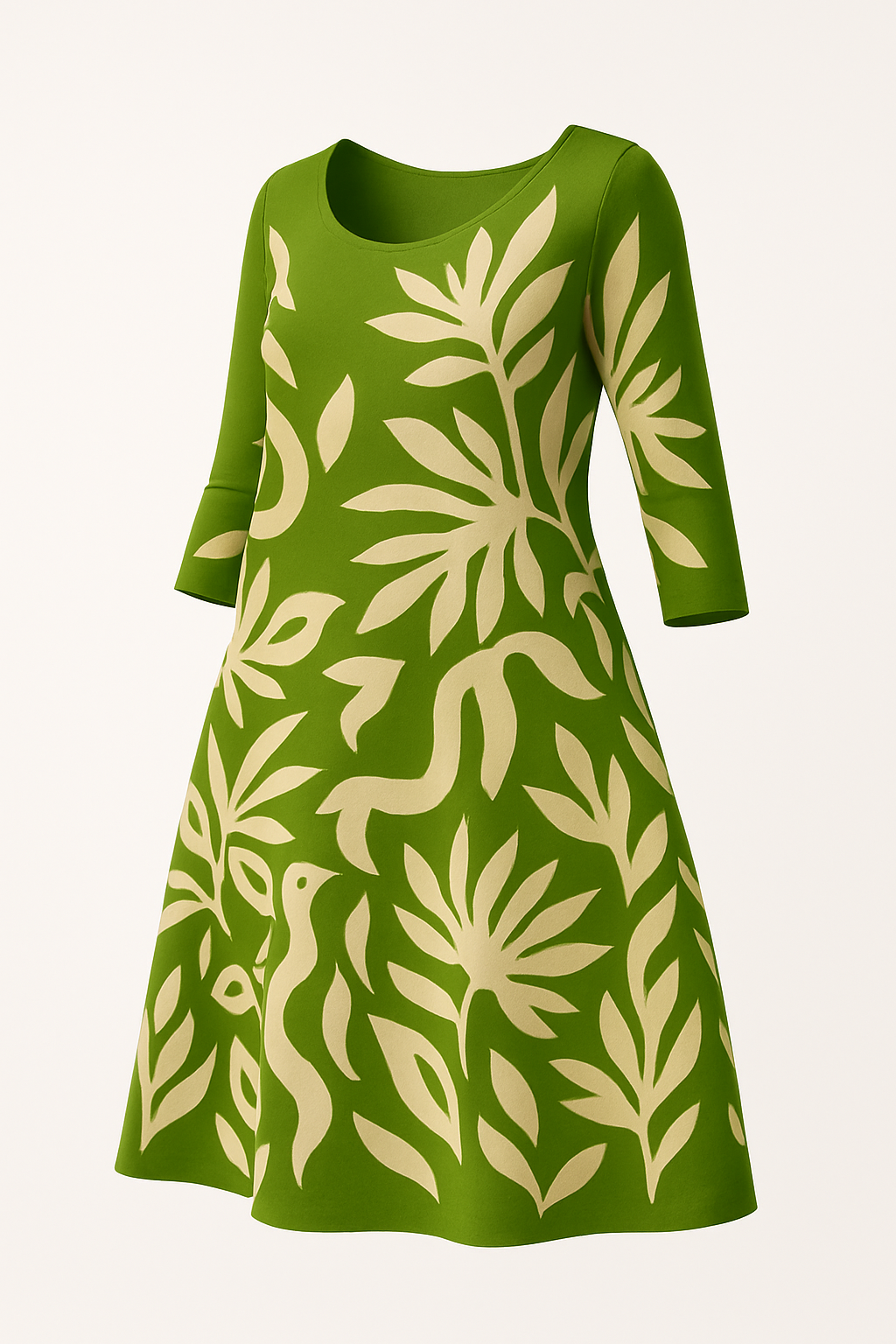 Maxi-jurk met print en lange mouwen – Amara