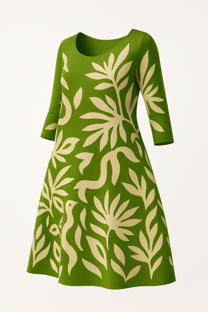 Maxi-jurk met print en lange mouwen – Amara