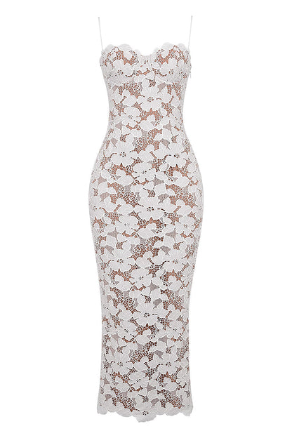 Maxi damesjurk met bloemen en vintage taille – Elvianne