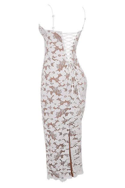 Maxi damesjurk met bloemen en vintage taille – Elvianne