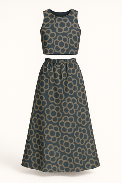 Tweedelige leopardset met rok en top – Jada