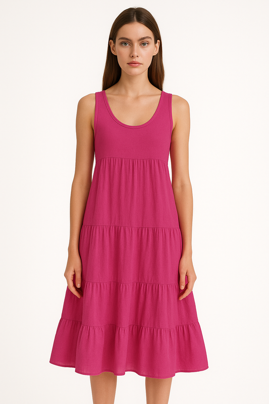 Boho mouwloze mini-jurk met ruches – Eliza