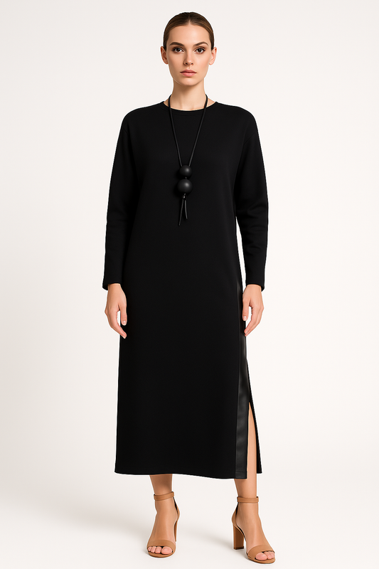 Lange elegante jurk met comfortabele pasvorm – Milena
