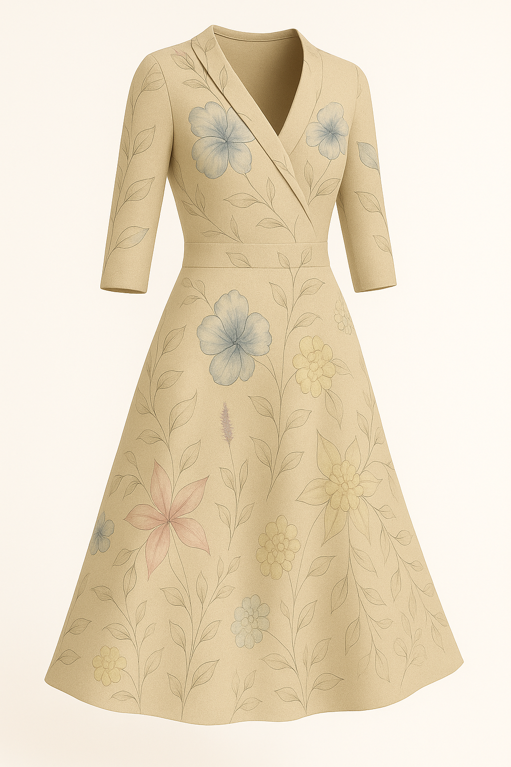 Bloemenjurk met elegante snit en luchtig comfort – Waltraud