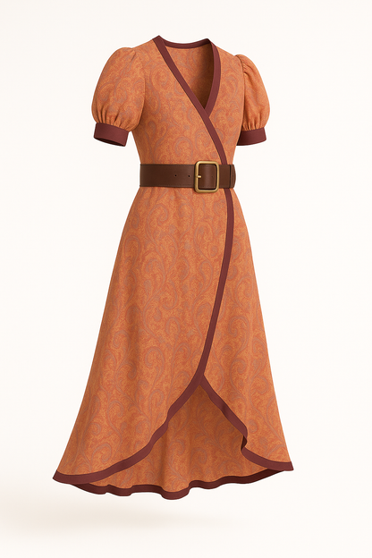 Elegante maxi-jurk met V-hals en A-lijn – Camilla