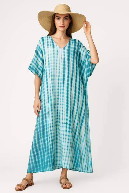 Turquoise Zomer Kaftan Jurk voor Dames – Elantra