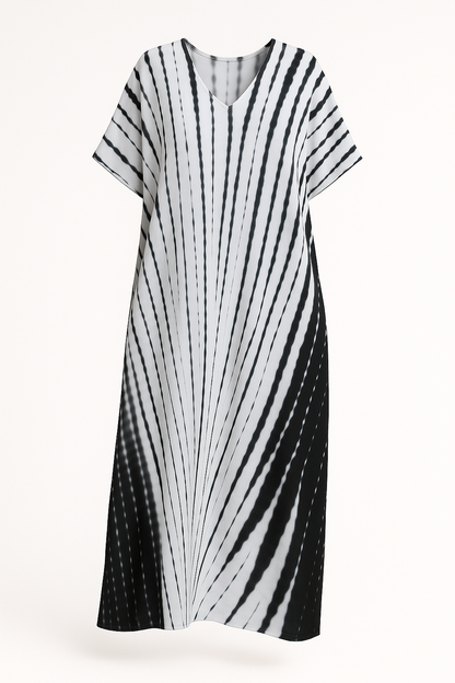 Gestreepte Losse Kaftan Jurk voor Dames – Nyvora
