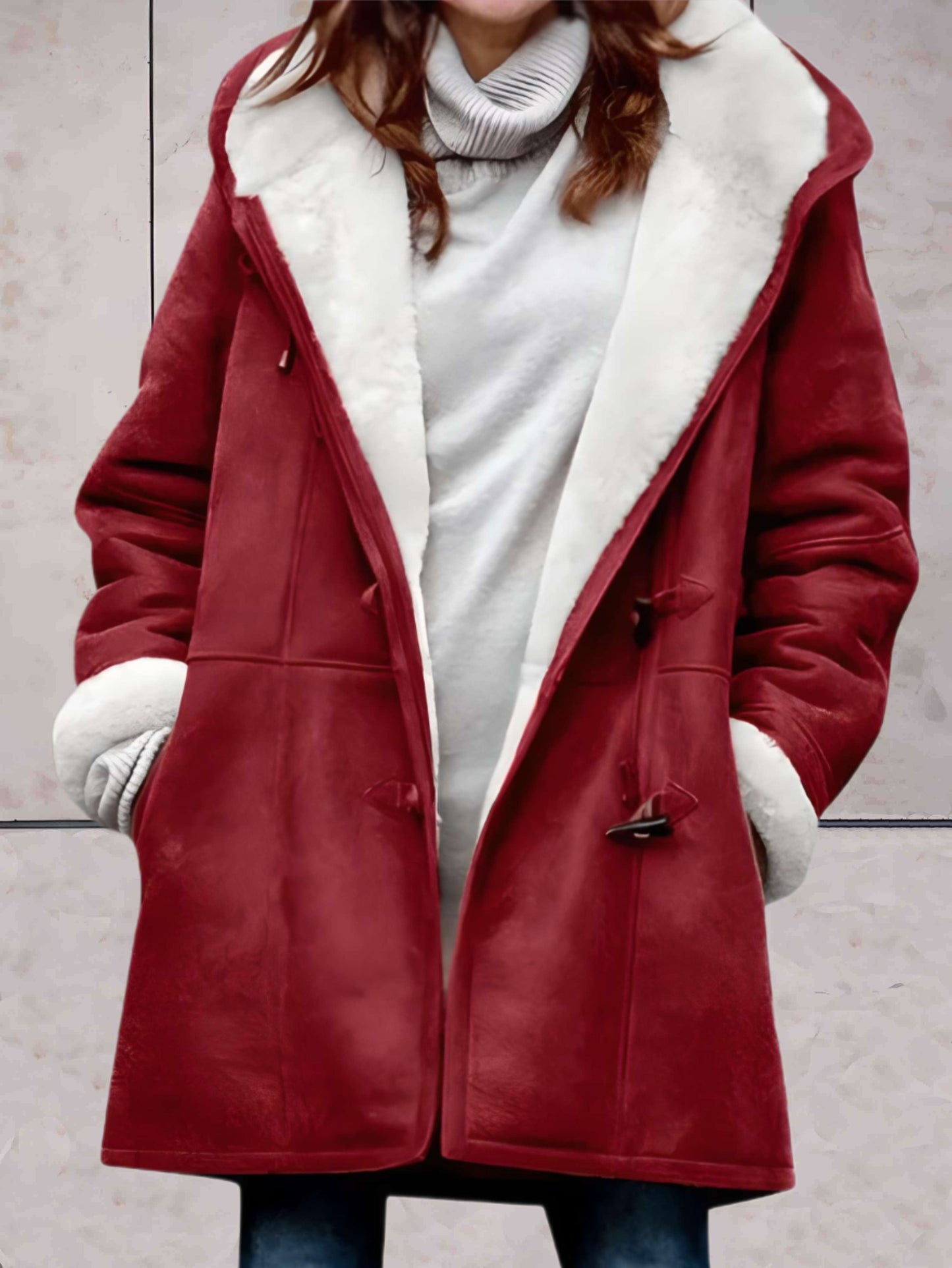 Warme Suède Imitatie Winterjas met Fleece Voering – Lisa