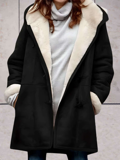 Luxe winterjas met fleece voering en suède look – Sophie
