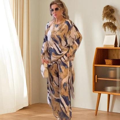 Dames set 2-delig print comfortabel modieus – Zelira