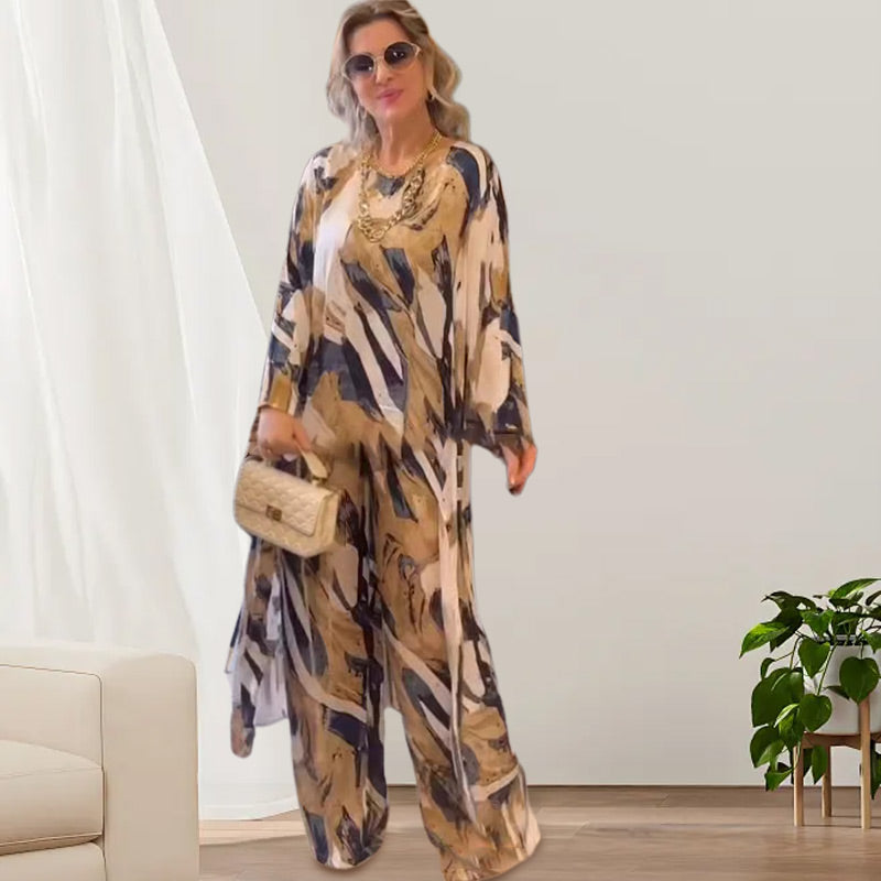 Dames set 2-delig print comfortabel modieus – Zelira