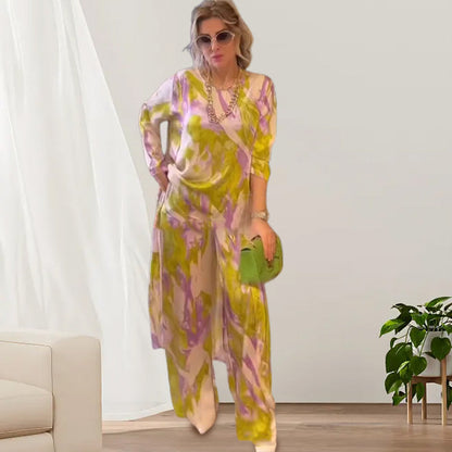 Dames set 2-delig print comfortabel modieus – Zelira