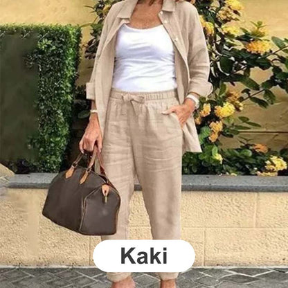 Linnen katoen dames set casual comfortabel chic – Avina