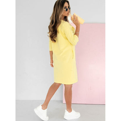 Midi-jurk met zakken en 3/4 mouwen – Fiore