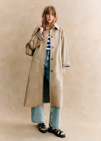 Lente Trenchcoat voor Dames met Ruitvoering – Maud