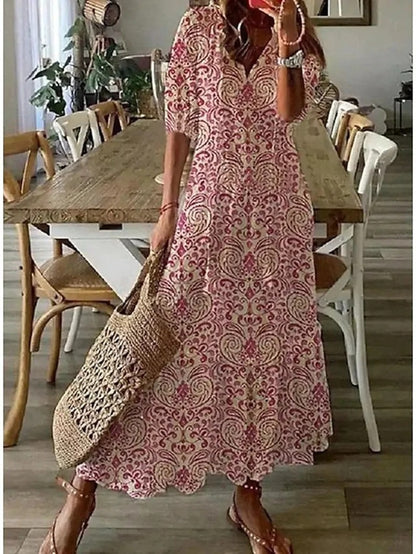 Dames Boho Zomerjurk Vloeiend Ademend Comfort – Selina