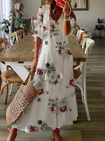 Dames Boho Zomerjurk Vloeiend Ademend Comfort – Selina