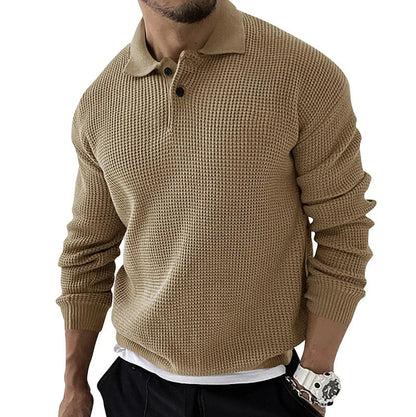 Luxe premium polo met lange mouwen voor heren – Enzo