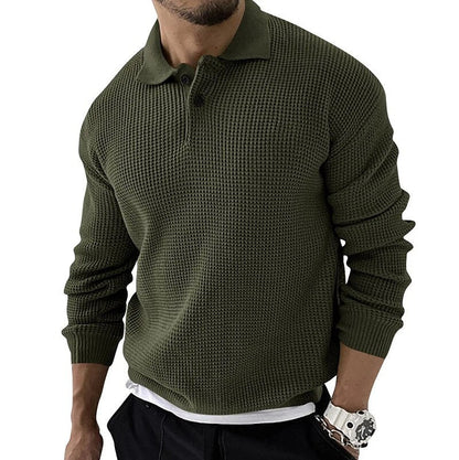 Luxe premium polo met lange mouwen voor heren – Enzo