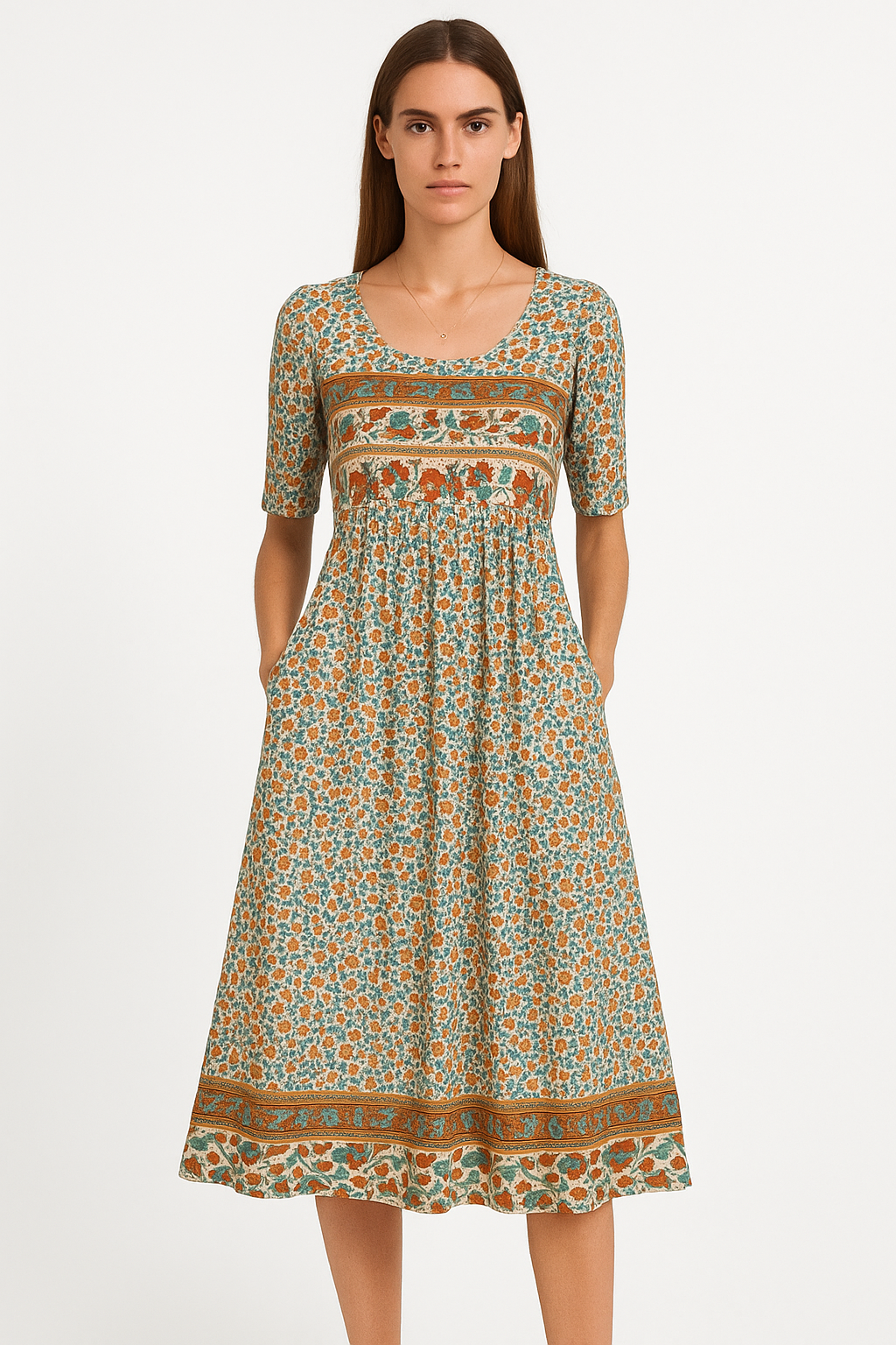 Boho zomerjurk met volants en bloemenprint – Lara