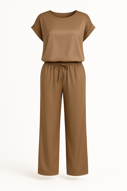 Luchtige tweedelige dames set met wijde broek – Lola