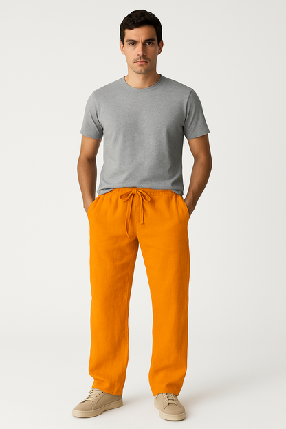 Linnen Herenbroek – Baggy Zomer Comfort Fit – Tenaro