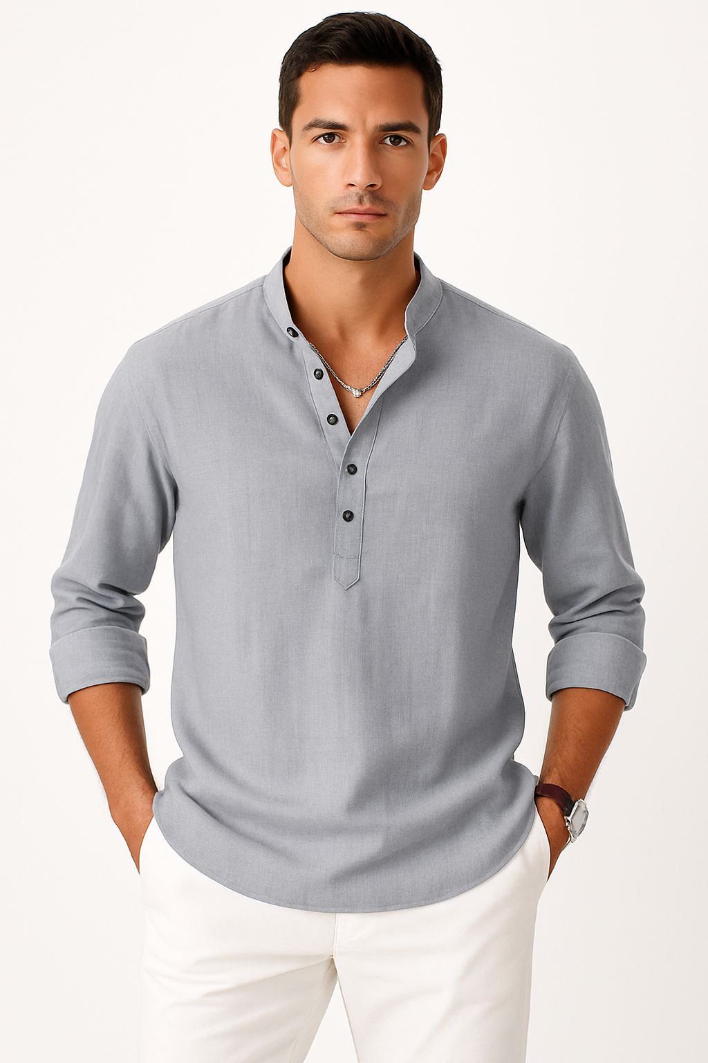 Linnen herenoverhemd ademend casual zomerstijl – Eduard