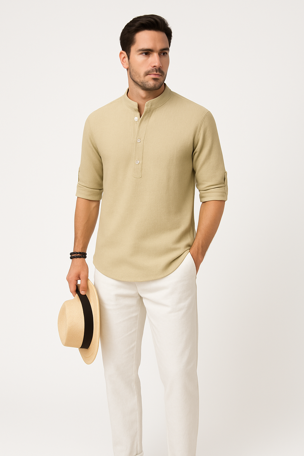 Heren overhemd slim fit katoen stijlvol design – Bram