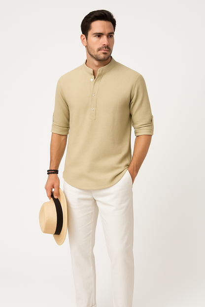 Heren overhemd slim fit katoen stijlvol design – Bram