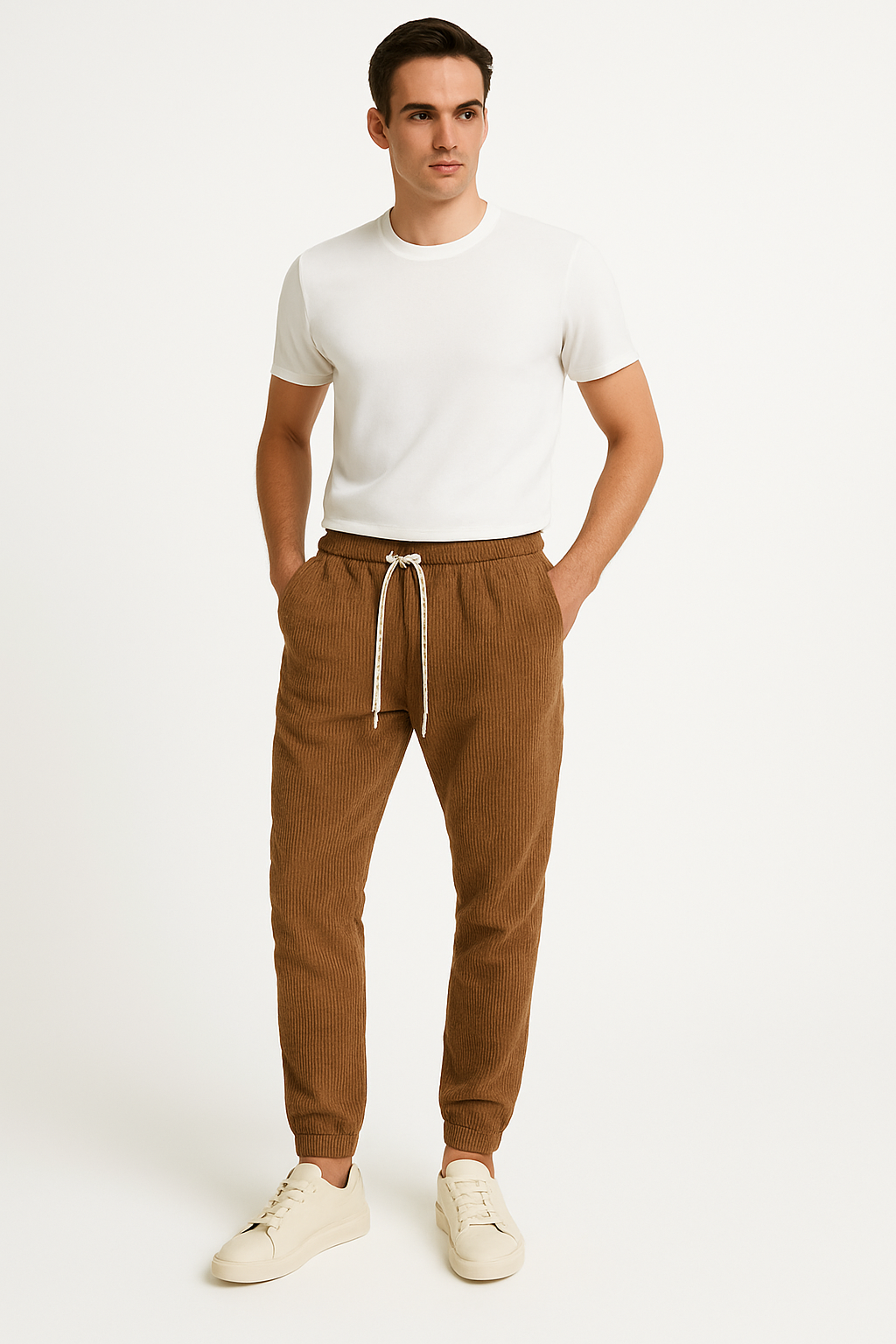 Corduroy joggingbroek heren met trekkoord en stijl – Victor