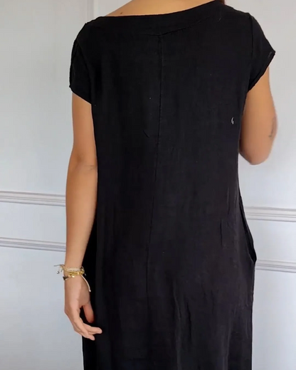 Casual dames jurk katoen A-lijn zomerlook – Serelina