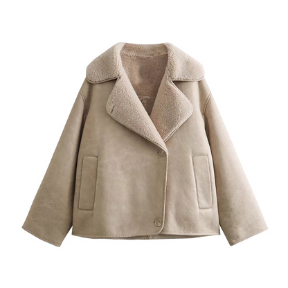 Suède Look Winterjas voor Dames met Fleece Voering – Marvella