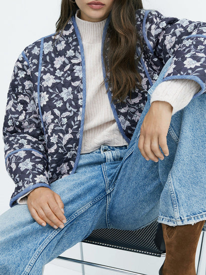 Reversible gewatteerde lentejas met bloemenprint – Fleur